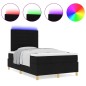 vidaXL Letto Box Spring con Materasso & LED Nero 120x200 cm Tessuto