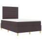 vidaXL Letto a molle con materasso & LED Marrone Scuro 120x200 cm Tessuto