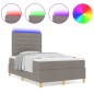 vidaXL Letto Box Spring con Materasso e LED Tortora 120x200 cm Tessuto