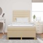 vidaXL Letto Box Spring con Materasso e LED Crema 120x200 cm Tessuto