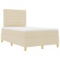 vidaXL Letto Box Spring con Materasso e LED Crema 120x200 cm Tessuto