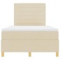 vidaXL Letto Box Spring con Materasso e LED Crema 120x200 cm Tessuto