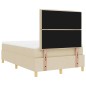 vidaXL Letto Box Spring con Materasso e LED Crema 120x200 cm Tessuto