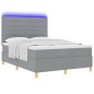 vidaXL Letto box spring con materasso e LED grigio chiaro 140x200 cm vidaXL Letto box spring con materasso e LED grigio chiaro 140x200 cm