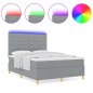 vidaXL Letto box spring con materasso e LED grigio chiaro 140x200 cm vidaXL Letto box spring con materasso e LED grigio chiaro 140x200 cm
