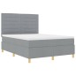 vidaXL Letto box spring con materasso e LED grigio chiaro 140x200 cm vidaXL Letto box spring con materasso e LED grigio chiaro 140x200 cm