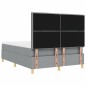 vidaXL Letto box spring con materasso e LED grigio chiaro 140x200 cm vidaXL Letto box spring con materasso e LED grigio chiaro 140x200 cm