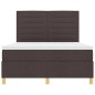 vidaXL Letto Box Spring con Materasso & LED Marrone Scuro 140x200 cm in Tessuto