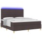 vidaXL Letto Box Spring con Materasso & LED Marrone Scuro 180x200 cm in Tessuto