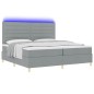 vidaXL Letto con box spring e materasso con luce LED grigio chiaro 200x200 cm in tessuto