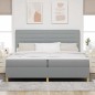 vidaXL Letto con box spring e materasso con luce LED grigio chiaro 200x200 cm in tessuto