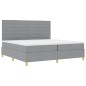 vidaXL Letto con box spring e materasso con luce LED grigio chiaro 200x200 cm in tessuto