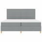 vidaXL Letto con box spring e materasso con luce LED grigio chiaro 200x200 cm in tessuto