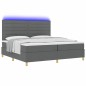 vidaXL Letto Box Spring con Materasso e LED Grigio Scuro 200x200 cm Tessuto