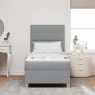 vidaXL Letto a doghe con materasso, luce LED grigio chiaro 80x200 cm in tessuto