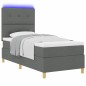 vidaXL Letto Box Spring con Materasso e LED Grigio Scuro 80x200 cm Tessuto vidaXL Letto Box Spring con Materasso e LED Grigio Scuro 80x200 cm Tessuto