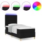 vidaXL Letto con box spring con materasso & LED nero 80x200 cm in tessuto vidaXL Letto con box spring con materasso & LED nero 80x200 cm in tessuto