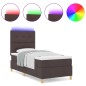 vidaXL Letto con Box Spring e materasso & LED marrone scuro 80x200 cm tessuto vidaXL Letto con Box Spring e materasso & LED marrone scuro 80x200 cm tessuto