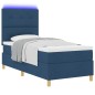 vidaXL Letto Box Spring con Materasso e LED Blu 90x200 cm Tessuto
