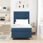 vidaXL Letto Box Spring con Materasso e LED Blu 90x200 cm Tessuto