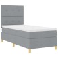 vidaXL Letto a Box con Materasso e Luce LED Grigio Chiaro 100x200 cm Tessuto