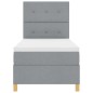 vidaXL Letto a Box con Materasso e Luce LED Grigio Chiaro 100x200 cm Tessuto