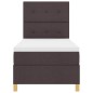 vidaXL Letto a contenitore con materasso e LED Marrone Scuro 100x200 cm Tessuto