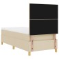 vidaXL Letto a Box con Materasso e LED Crema 100x200 cm Tessuto