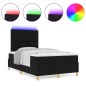 vidaXL Letto a molle con materasso e LED Nero 120x190 cm Tessuto