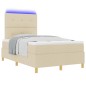 vidaXL Letto con Box Spring e Materasso & LED Panna 120x190 cm in Tessuto