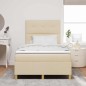 vidaXL Letto con Box Spring e Materasso & LED Panna 120x190 cm in Tessuto