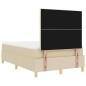 vidaXL Letto con Box Spring e Materasso & LED Panna 120x190 cm in Tessuto