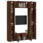 Set Mobili Porta TV 8pz Rovere Marrone in Legno Multistrato Set Mobili Porta TV 8pz Rovere Marrone in Legno Multistrato