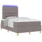 vidaXL Letto a molle con materasso e LED Tortora 120x200 cm Tessuto