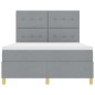 vidaXL Letto Box Spring con Materasso e Luce LED Grigio Chiaro 140x190 cm in Tessuto
