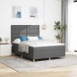 vidaXL Letto Box Spring con Materasso e LED Grigio Scuro 140x200 cm Tessuto