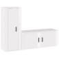 Set di Mobili Porta TV 2 pz Bianco Lucido in Legno Multistrato Set di Mobili Porta TV 2 pz Bianco Lucido in Legno Multistrato