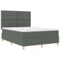 vidaXL Letto Box Spring con Materasso e LED Grigio Scuro 140x200 cm Tessuto