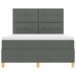 vidaXL Letto Box Spring con Materasso e LED Grigio Scuro 140x200 cm Tessuto