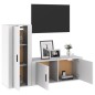 Set di Mobili Porta TV 2 pz Bianco Lucido in Legno Multistrato Set di Mobili Porta TV 2 pz Bianco Lucido in Legno Multistrato