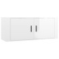 Set di Mobili Porta TV 2 pz Bianco Lucido in Legno Multistrato Set di Mobili Porta TV 2 pz Bianco Lucido in Legno Multistrato