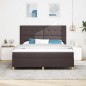 vidaXL Rete a Molle con Materasso e LED Marrone Scuro 180x200 cm Tessuto