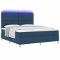 vidaXL Letto con rete a molle con materasso & LED blu 180x200 cm tessuto