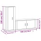 Set di Mobili Porta TV 2 pz Bianco Lucido in Legno Multistrato Set di Mobili Porta TV 2 pz Bianco Lucido in Legno Multistrato