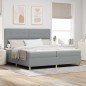 vidaXL Letto Box Spring con Materasso e Luce LED Grigio Chiaro 200x200 cm Tessuto