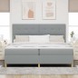 vidaXL Letto Box Spring con Materasso e Luce LED Grigio Chiaro 200x200 cm Tessuto