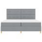 vidaXL Letto Box Spring con Materasso e Luce LED Grigio Chiaro 200x200 cm Tessuto