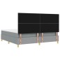 vidaXL Letto Box Spring con Materasso e Luce LED Grigio Chiaro 200x200 cm Tessuto