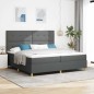 vidaXL Letto Box Spring con Materasso & LED Grigio Scuro 200x200 cm Tessuto vidaXL Letto Box Spring con Materasso & LED Grigio Scuro 200x200 cm Tessuto