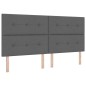 vidaXL Letto Box Spring con Materasso & LED Grigio Scuro 200x200 cm Tessuto vidaXL Letto Box Spring con Materasso & LED Grigio Scuro 200x200 cm Tessuto